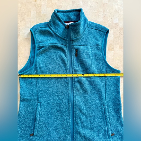 Orvis Women’s Heather Teal Full-zip Vest Knit M - Picture 4 of 6
